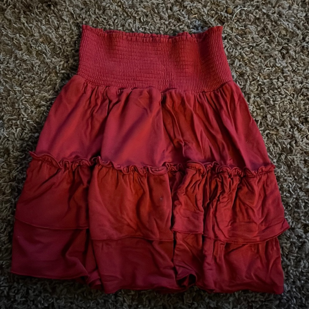 Kidpik tiered red skirt